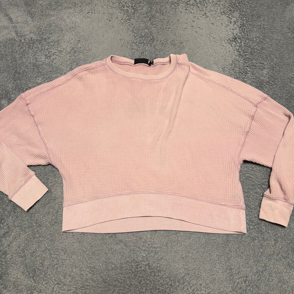 Out From Under Urban Outfitters Shirt Womens Large Pink Waffle Cropped